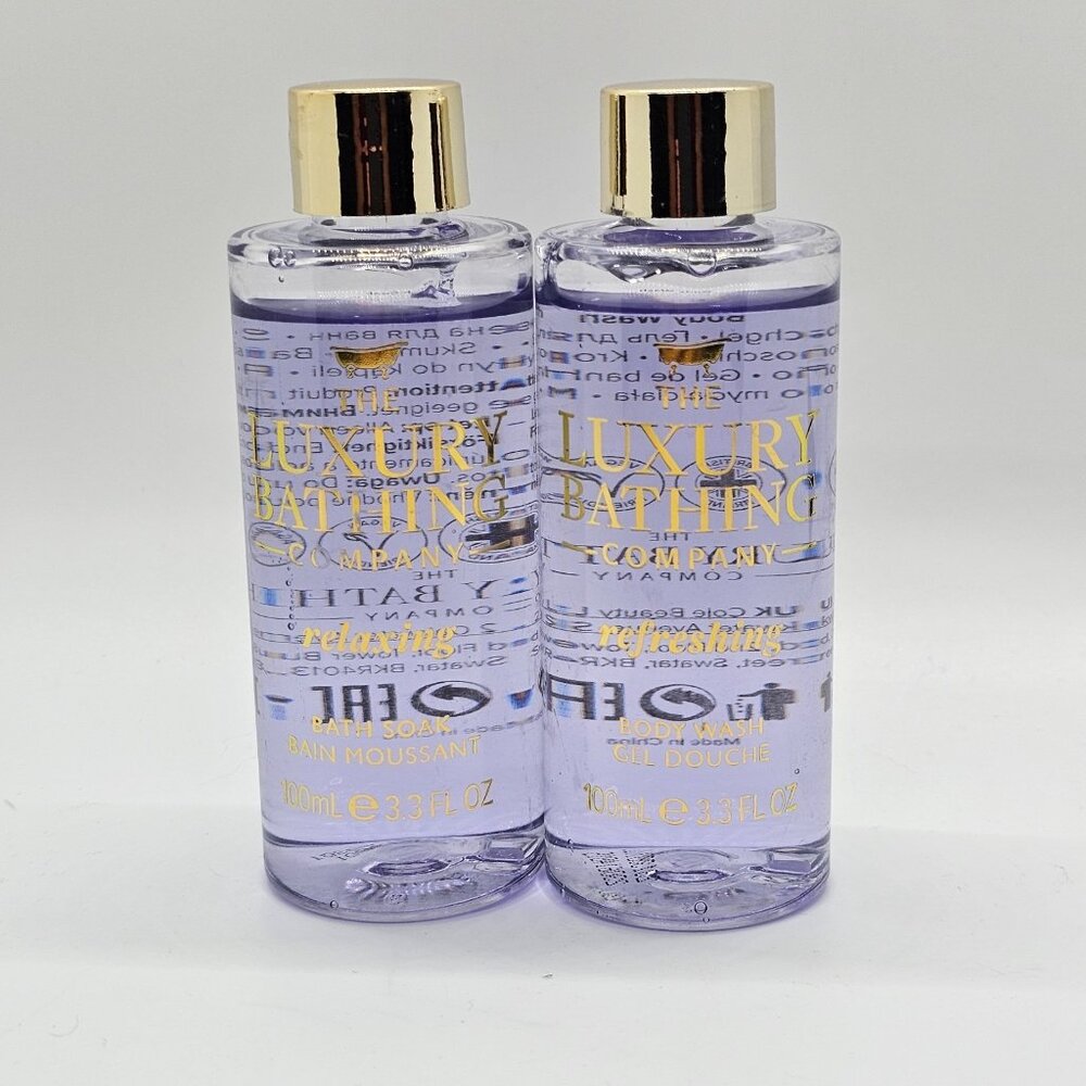 Lot 2 THE LUXURY BATHING COMPANY Refreshing body wash & Bath soak 3.3fl oz each